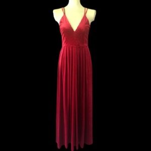 Lucy Paris Red Velvet gown, formal dress, floor length, Size Small